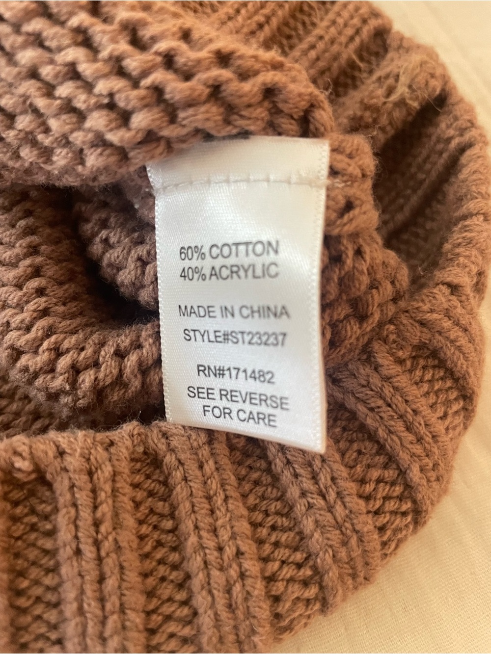 Chunky Brown Crewneck Button Cardigan Sweater size small - Picture 5 of 11